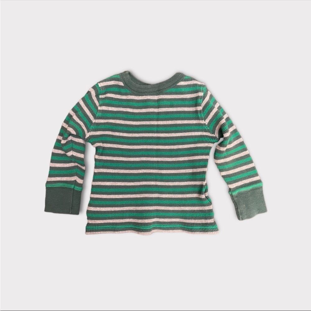 OLD NAVY | Toddler Green Striped Long Sleeve Shirt